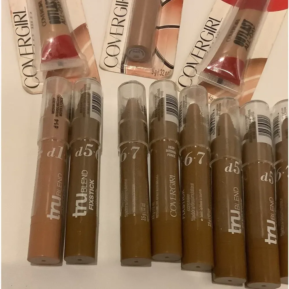 Covergirl Concealer Lot 11 Pc Outlast Clean TruBlend FixStick Deep Shades NOS
